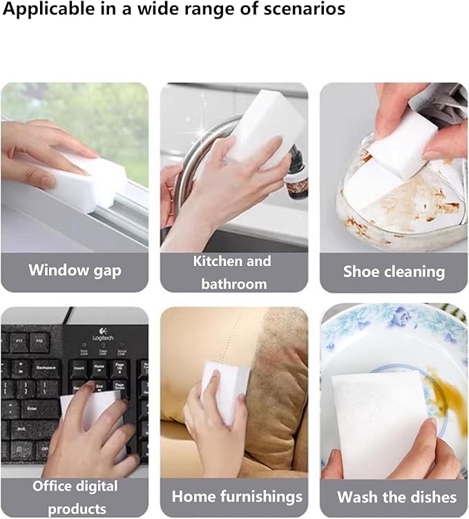 30PCS Magic Sponge Eraser Bulk White Melamine 1cm Sponge Cleaning for Kitchen Shoe Furniture Bathroom Shower Cleaner(30PCS 1cm Thick)