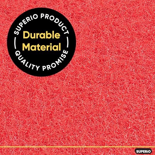 Scouring Pad Non-Scratching Scrubber Non-Scratch Cleaning Scrub Pads Heavy Duty Scouring Pad Reusable Kitchen Scrubbing Pad Pack of 21 Red, by Superio - Image 3