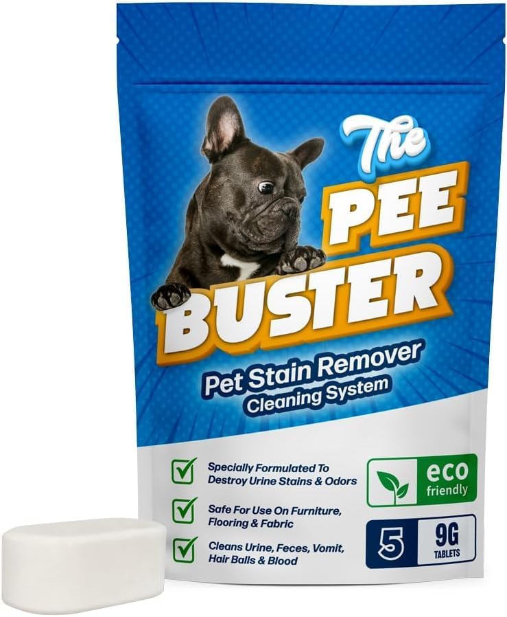 Pet Stain Remover – Refillable Cleaning Bottle with 5 Dissolvable Tablets – Multi-Surface Cleaner for Dog & Cat Urine on Carpet, Tile, Hardwood & Fabric - Image 2