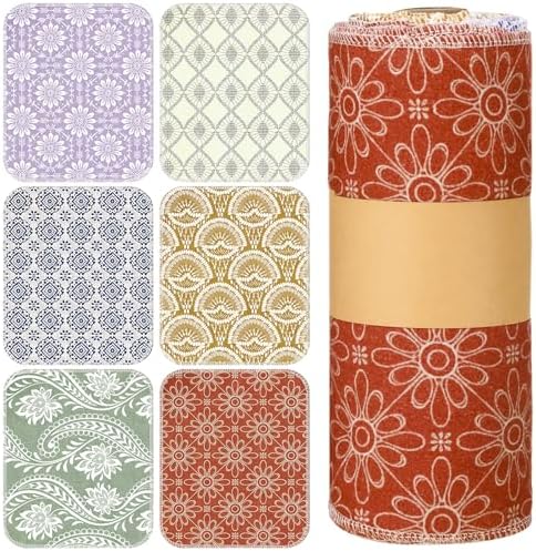 Redbaker 30 Pcs 18 Pcs Reusable Paper Towel for Kitchen,Bohemian by Redbaker
