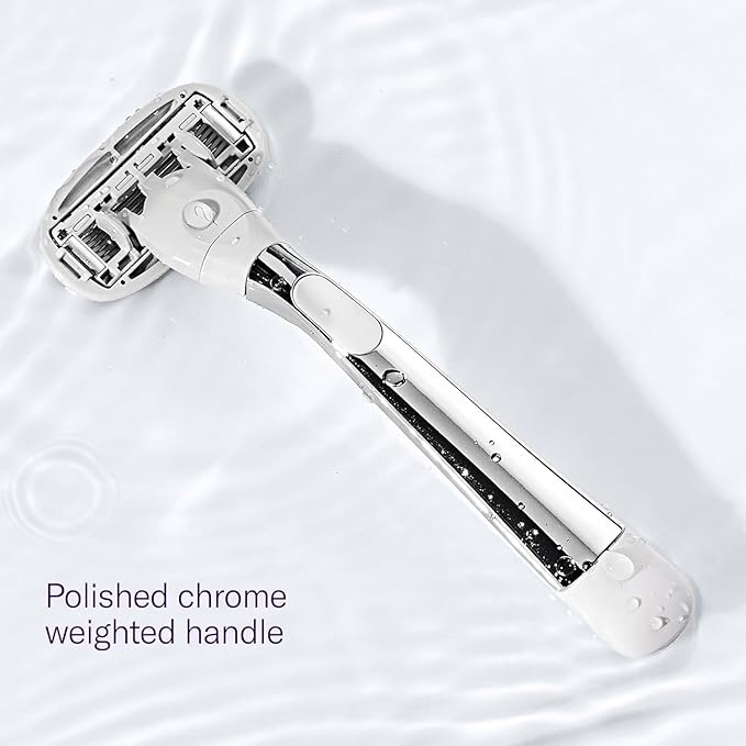 Flamingo Razors for Women, 1 Razor (Polished Chrome) Handle and 1 Razor Blade Refill