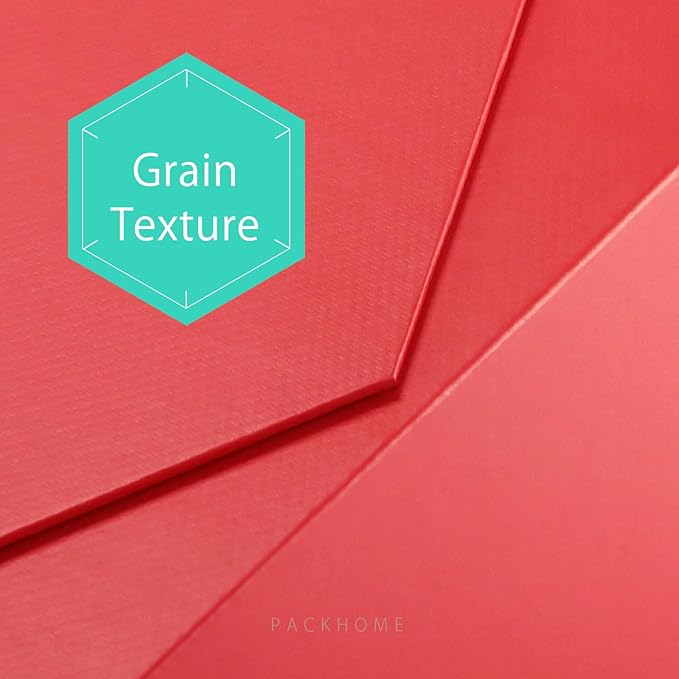 PACKHOME Christmas Gift Box 9x6.5x3.8 Inches, Rectangle Collapsible Box with Magnetic Lid for Xmas Gift Packaging (Matte Red, Grain Texture)