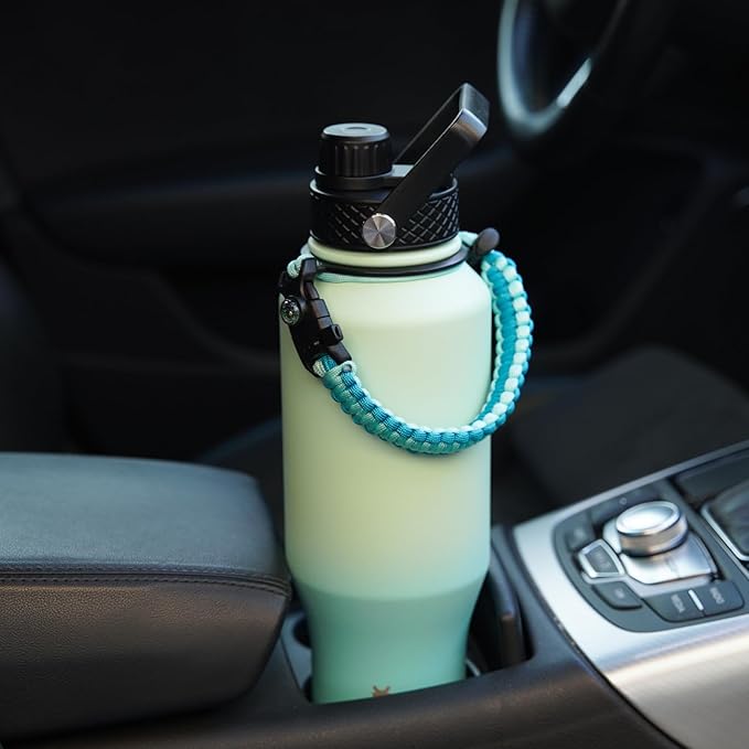 BJPKPK Insulated Water Bottles with Straw Lid, 40oz Metal Water Bottle with 2 lids & Paracord Strap, Double Wall Stainless Steel Tumbler with Handle, Reusable Cups, Mugs, Thermo, Mint