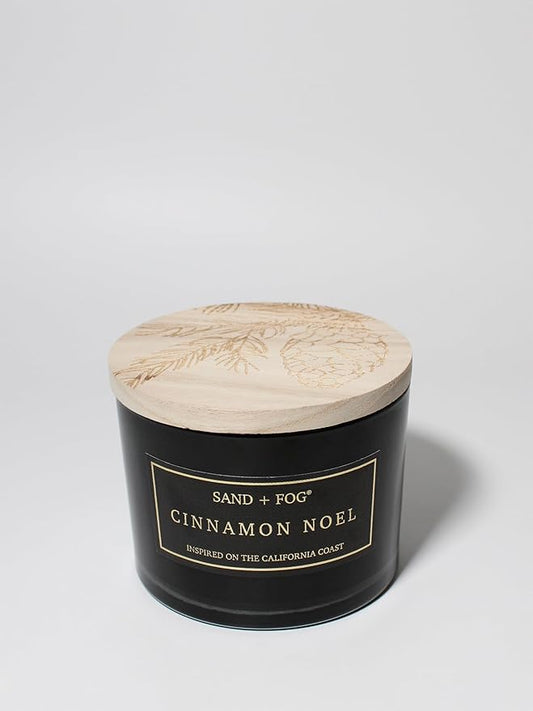 Sand + Fog Scented Candle - Cinnamon Noel– Additional Scents and Sizes – 100% Cotton Lead-Free Wick - Luxury Air Freshening Jar Candles - Perfect Home Decor – 12oz