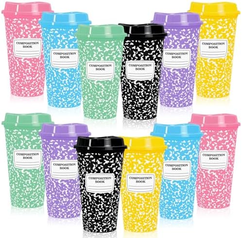 Whaline 12Pcs Teacher Appreciation Gifts Composition Notebook Coffee Cups by Whaline