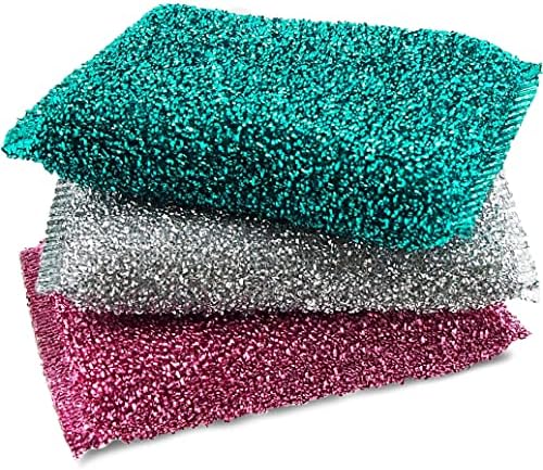 Dish Sponges for Kitchen (3 Pcs) Non-Scratch Scrub Sponges for Dishes, Pots, Pans, Glass, Stainless Steel & Nonstick Cookware–Odor-Resistant, Quick-Dry, Flexible, Durable & Reusable Cleaning Scrubbers by TheCrownChoice
