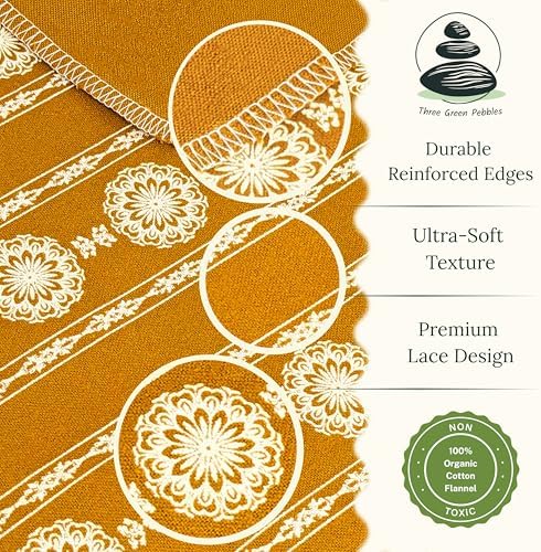 Reusable Paper Towels with Holder | Eco Friendly Kitchen Gift Set | 12 Towels Gold Ochre Organic Cotton, Sustainable Acacia Holder, Wash Bag | Vintage French Country Zero Waste Kit - Image 3