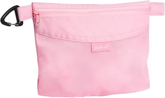 pack all Water-resistant Material Zipper Pouch, Mesh Zipper Bags for Storage, Travel, Office (Pink, Small)