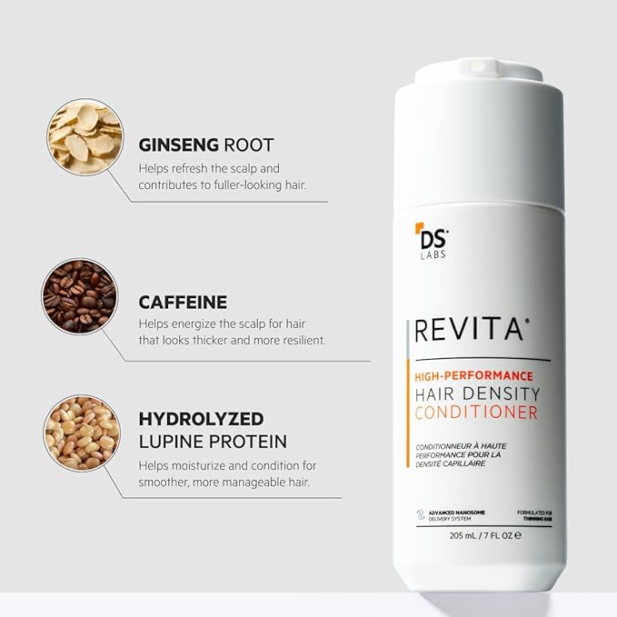 DS Labs Revita Conditioner, 100 mL – Scalp Refreshing Hydration for Fuller Looking, Weightless Hydration, Caffeine, Turmeric, Sulfate & Silicone Free, Color Safe, For Men & Women