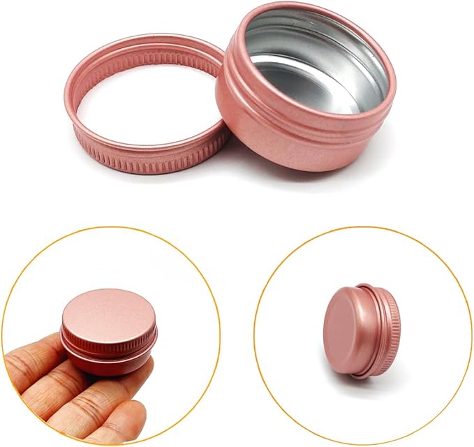 15pack 15g Travel Size Aluminum Tins, 15ml Metal Tin Cans 1/2 oz Container Small Cans with Screw Lid for Makeup Sample, Nails, Lip Gloss Balm, Salve, Slime, Spices, Candy, Paint, Candle, Tea