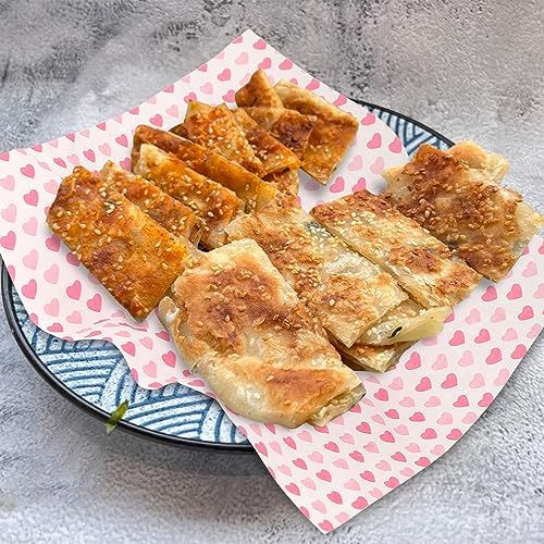 MIDELONG 50PCS Wax Paper Sheets Food Wrapping Paper Greaseproof Waterproof Dry Waxed Deli Wraps Paper Sheets Non-Stick Liners Tissue for Bread Sandwich Burger,Heart Love Style - Image 6