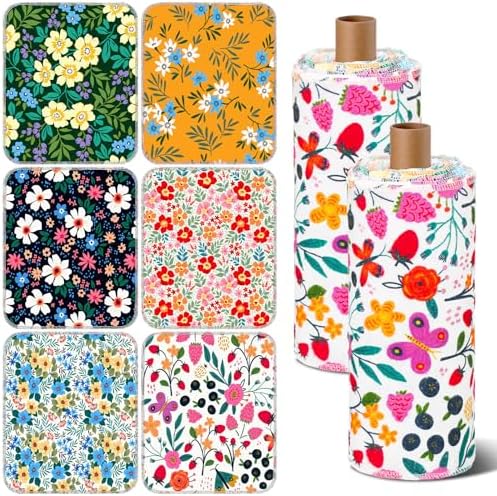 Redbaker 60 Pcs 18 Pcs Reusable Paper Towel for Kitchen,Flower Pattern by Redbaker