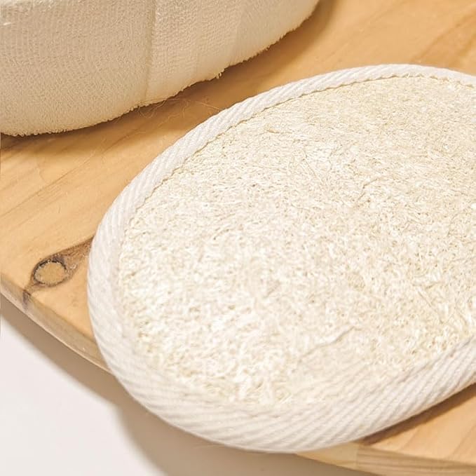 Natural Loofah Exfoliating Body Scrubber Loofah Bath Sponge, Luffa for Women and Men, Dishcloth Kitchen Cloth,100% Biodegradable Compostable, Dye Free (2 Pack) (S)