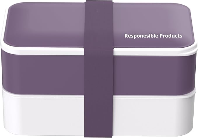 Responsible Products Leak Resistant Bento Box with Tableware for Adult - Teens, Insulated Lunch Box for Women - Men - Girls - Boys, BPA Free, Dishwasher Safe, Microwave Safe, Freezer Safe, 46 oz