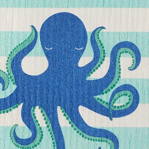 DII Swedish Dishcloths for Kitchen & Cleaning, Reusable, Machine Washable & Dishwasher Safe, Biodegradable, 7.75 x 6.75, Octopus, 3 Piece - Image 2