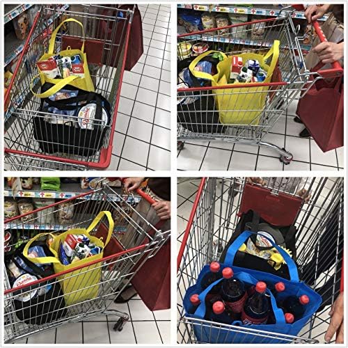 NERUB Set of 10 Reusable Grocery Bags Heavy Duty Shopping Bags Large Grocery Totes with Reinforced Bottom Super Sturdy Handles, Black - Image 6