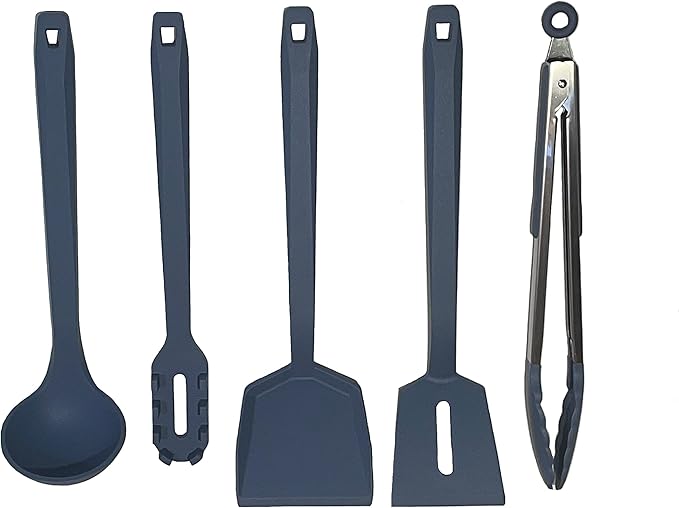 Kitchen Utensil Set – Eco Friendly, Ocean Safe, 5PCS with Soft Grip handles Great for boats, RV’s and Kitchens