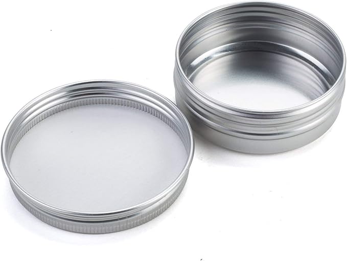 Tosnail 48 Pack 2 oz. Aluminum Round Lip Balm Tin Containers with Screw Thread Lid - Great for Spices, Candies, Tea or Gift Giving