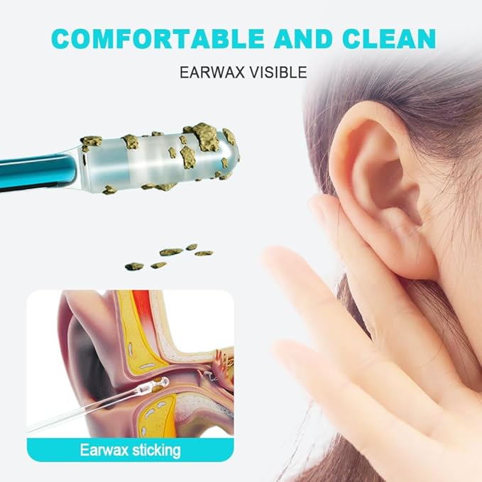 Ear Wax Stick 24 Pcs 2025 New Reusable Sticky Soft Head Ear Swabs, Adhesive Ear Wax Removal Tools, Ear Cleaning Tools Ear Curette for Kids & Adults (Small)