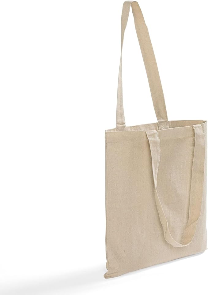 Eco-Friendly Canvas Tote Bag, 12-Pack Large Reusable Shopping & Travel Shoulder Bags, Durable Multi-Purpose – Two Colors