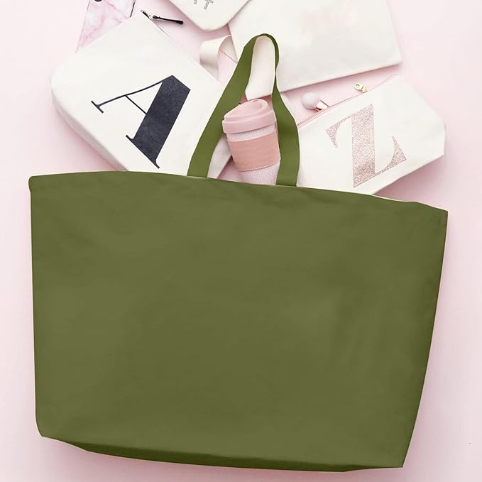 Large Canvas Tote Bag-Extra Big Shopping Beach Totes Bags Reusable Largest Grocery Plain Solid Bag 28"x8"x16"