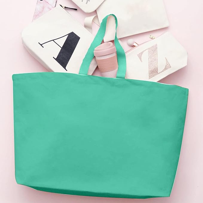 Large Canvas Tote Bag-Extra Big Shopping Beach Totes Bags Reusable Largest Grocery Plain Solid Bag 28"x8"x16"