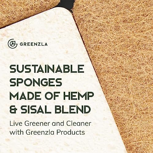GREENZLA 6 Pack Kitchen Sponges | Non-Scratch Hemp & Sisal - Image 4