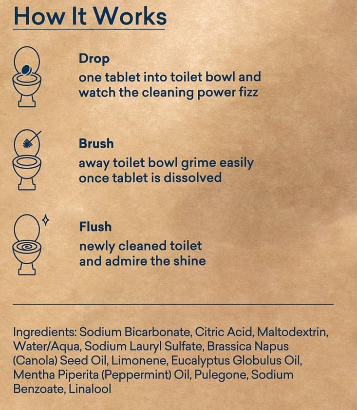Blue land Toilet Bowl Cleaner Tablet, Lemon Mint Scent, 3-in-1 Formula, Plastic-Free, 30 Count - Image 5