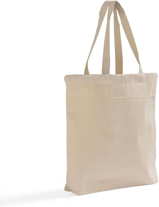 Heavy Cotton Denim Tote Bag – 12 Pcs Bulk Canvas Bags with Handles, Large Tote Bags for Shopping & Travel Essentials