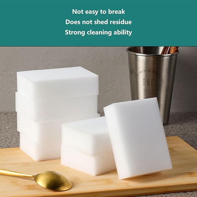30PCS Magic Sponge Eraser Bulk White Melamine 1cm Sponge Cleaning for Kitchen Shoe Furniture Bathroom Shower Cleaner(30PCS 1cm Thick)