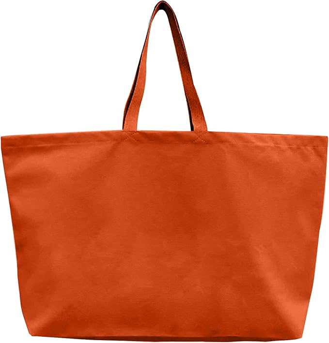 Large Canvas Tote Bag-Extra Big Shopping Beach Totes Bags Reusable Largest Grocery Plain Solid Bag 28"x8"x16"