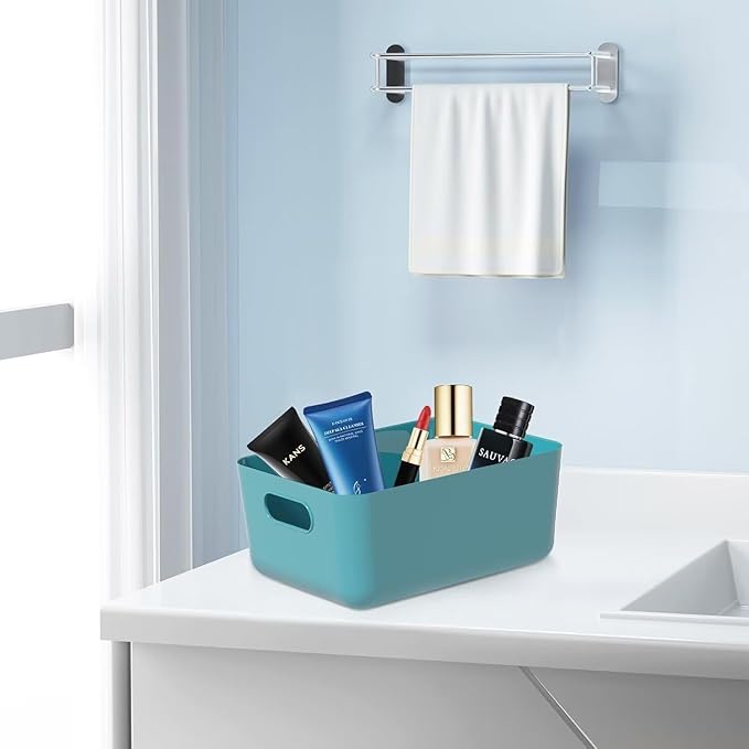 Plastic Storage Small Bins 9.4"X6.5"X3.9" Classroom Bins Organizing Containers for Pantry Kitchen, Cupboard box,and Bathroom Organizer-7Pack
