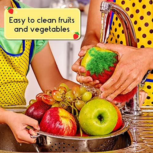 Vesici 10 Pcs Fruit Dish Scrubber Non Scratch Double Layer No Odor - Image 6
