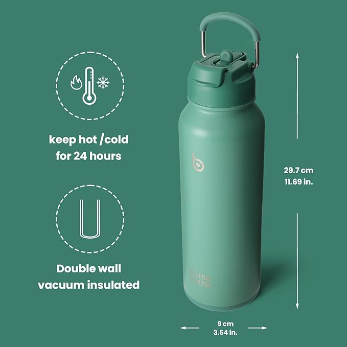 BOTTLE BOTTLE 40 oz sports water bottle stainless steel insulated water bottle with straw and pills holder