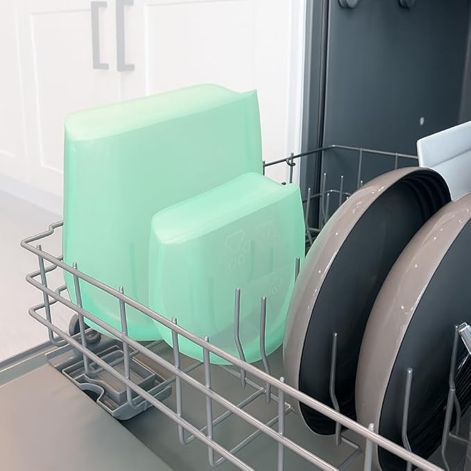 SnapPack Premium Silicone Reusable Pet Storage Stand-Up Bags, Pet Duo Set, Microwave, Dishwasher, Oven and Freezer Safe, BPA Free, Leak-free, and Eco-friendly (Single - Teal 1000ml)