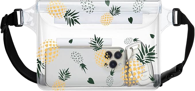 F-color Waterproof Fanny Pack - Cruise Essentials 2025 - Waterproof Pouch, Triple Zipper Roll-Top Dry Bag for Phone with Adjustable Waist Strap, Keep Passport Valuables Dry for Beach Kayaking Boating
