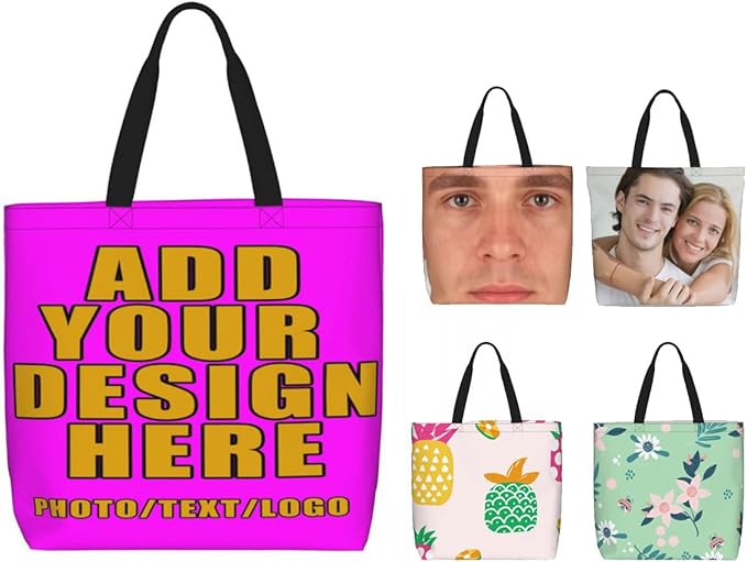 Custom Large Black Tote Bag With Pocket Extra Large Reusable Grocery Bags