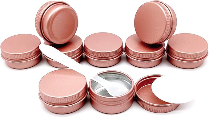 15pack 15g Travel Size Aluminum Tins, 15ml Metal Tin Cans 1/2 oz Container Small Cans with Screw Lid for Makeup Sample, Nails, Lip Gloss Balm, Salve, Slime, Spices, Candy, Paint, Candle, Tea