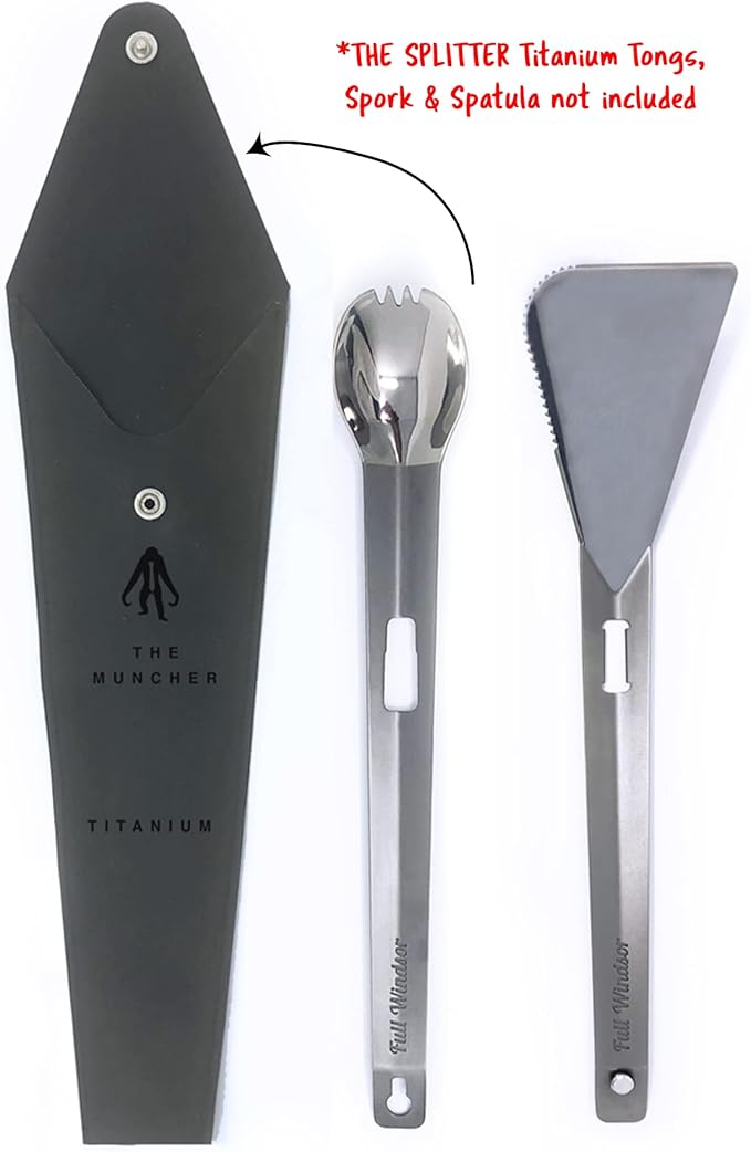 FULL WiNDSOR - SPLITTER Hypalon Pouch - Portable Utensils Case for Travel, Camping, Lunch - Waterproof, Pocket-Sized Holder for Cutlery, Chopsticks, Spork, Tongs - Black, Compact Size