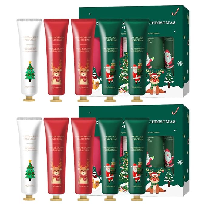Christmas Hand Cream Gift Set for Women, 10 Pack Mini Hand Lotion Stocking Stuffers, Moisturizing Travel Size Bulk Hand Lotion for Dry Cracked Hands, Winter Hand Care Cream