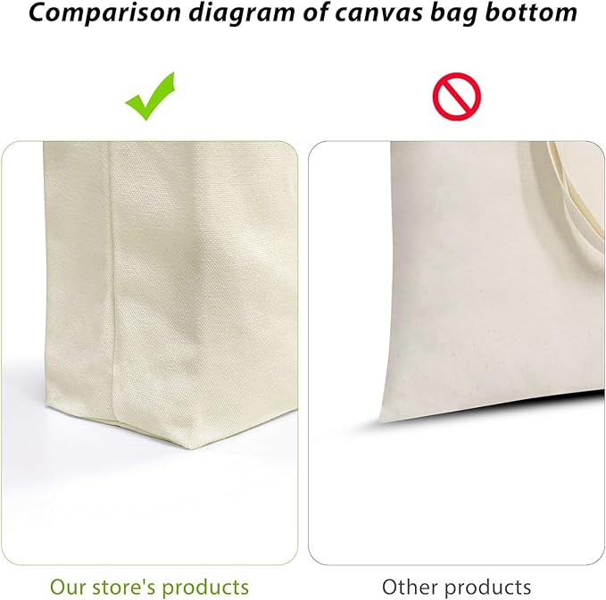 Faylapa 3 Pack Canvas Tote Bags, Heavy Duty Reusable Grocery Shopping Bag 13.6"x 15.3" Blank Cotton Bags for Decorating Christmas Crafts DIY, Painting(Beige)