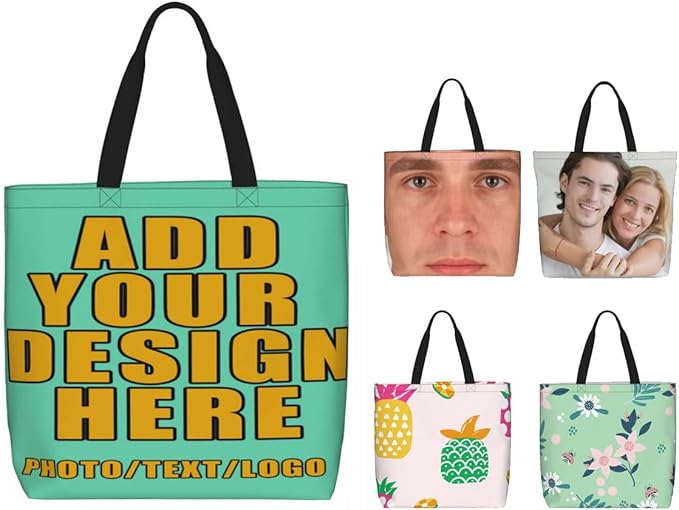 Custom Large Black Tote Bag With Pocket Extra Large Reusable Grocery Bags