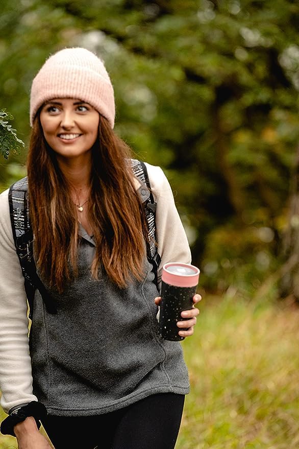 Circular and Co Leakproof Reusable Coffee Cup 12oz/340ml - The World's First Travel Mug Made from Recycled Coffee Cups, 100% Leak-Proof, Sustainable & Insulated (Black & Giggle Pink) - Image 6