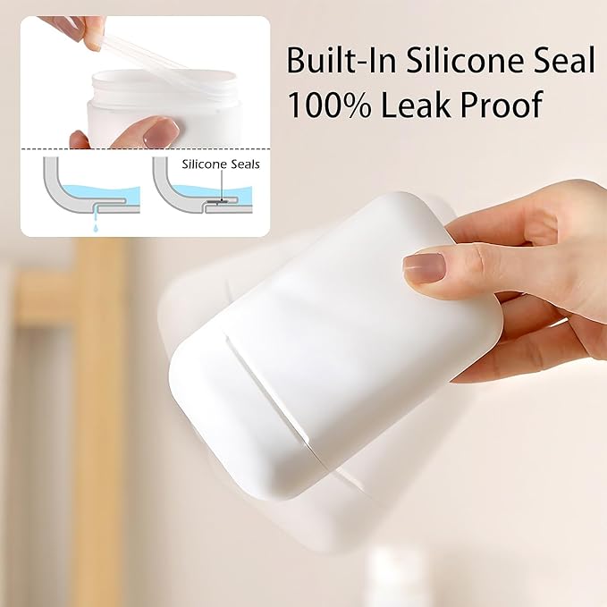 Compact Travel Soap Case, Leakproof Soap Container with Lid, Portable Bar Soap Holder for Traveling, Soap Box for Bathroom, Shower, Gym, School, Camping, Vacation, Outdoor (White)