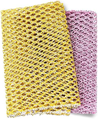 Non-Scratch Dish Scrubbers (3 Pcs) — Outlasts 7+ Sponges, Stays Odor-Free | Replace Smelly Kitchen Sponges | Non-Absorbent Mesh | Safe on Non-Stick, Cast Iron, Glass | Made in Korea Since 2012 by TheCrownChoice