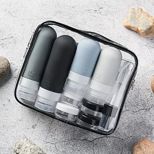 DEPOZA 16-Pack Travel Bottles for Toiletries with Clear Bag, Black - Image 4