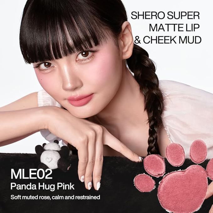 INTO YOU x M.Lan Panda The Color Mixer Set Limited Edition - 7 pieces Makeup Box Sets, Matte Lipstick + Canned Lip Mud + Blush & Highlight Duo + Cushion Foundation + Gift Bundle, M01 Set