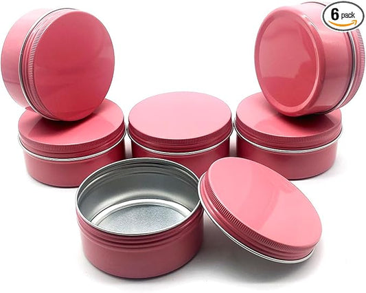 6pcs 150ml Aluminum Tin Jars with Screw Cap Lids, Empty Refillable Makeup Lip Balm Containers Round Travel Jars Cosmetics Pots Metal Cans for DIY Crafts Salve Cream Candle Powder Tea Beads