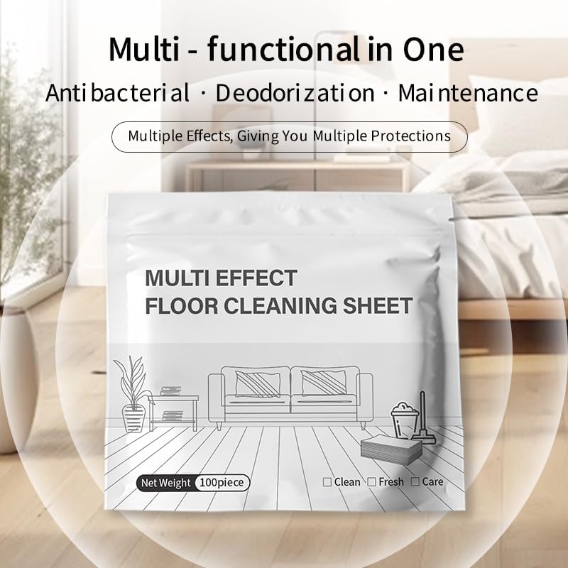 Multi Effect Floor Cleaning Sheets, Lavender Scent, Ultra Thin, Compact Packaging (Yellow, 100 Pcs) - Image 4