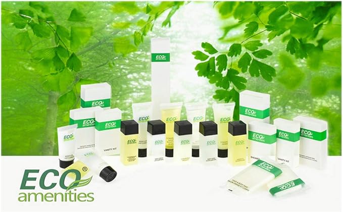 ECO amenities Cotton Rounds Travel Set - Individually Wrapped Cotton Swabs - Disposable Nail File Kit - Bulk Hotel Vanity Kit - 500-Piece Set, White